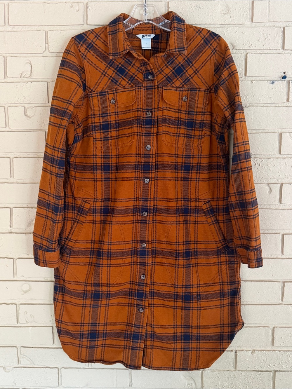 DULUTH TRADING CO FOLKLORE FLANNEL SHIRT DRESS Country Barn Western Gorpcore S